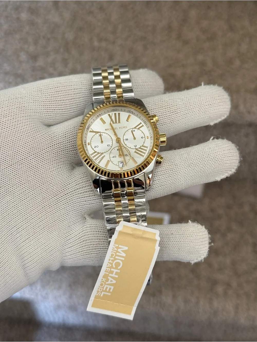 Michael Kors women’s  Two-Tone Gold and Silver Stainless Steel Chronograph